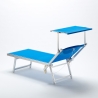 Set Of 20 Italia Professional Sun Loungers With Built-in Headrest And Sunshade 