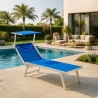 Set Of 20 Italia Professional Sun Loungers With Built-in Headrest And Sunshade Sale