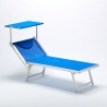 Set Of 20 Italia Professional Sun Loungers With Built-in Headrest And Sunshade 