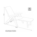 White Folding Garden Lounger with Wheels Cancun Sale