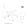 White Folding Garden Lounger with Wheels Cancun Sale