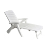 White Folding Garden Lounger with Wheels Cancun Promotion