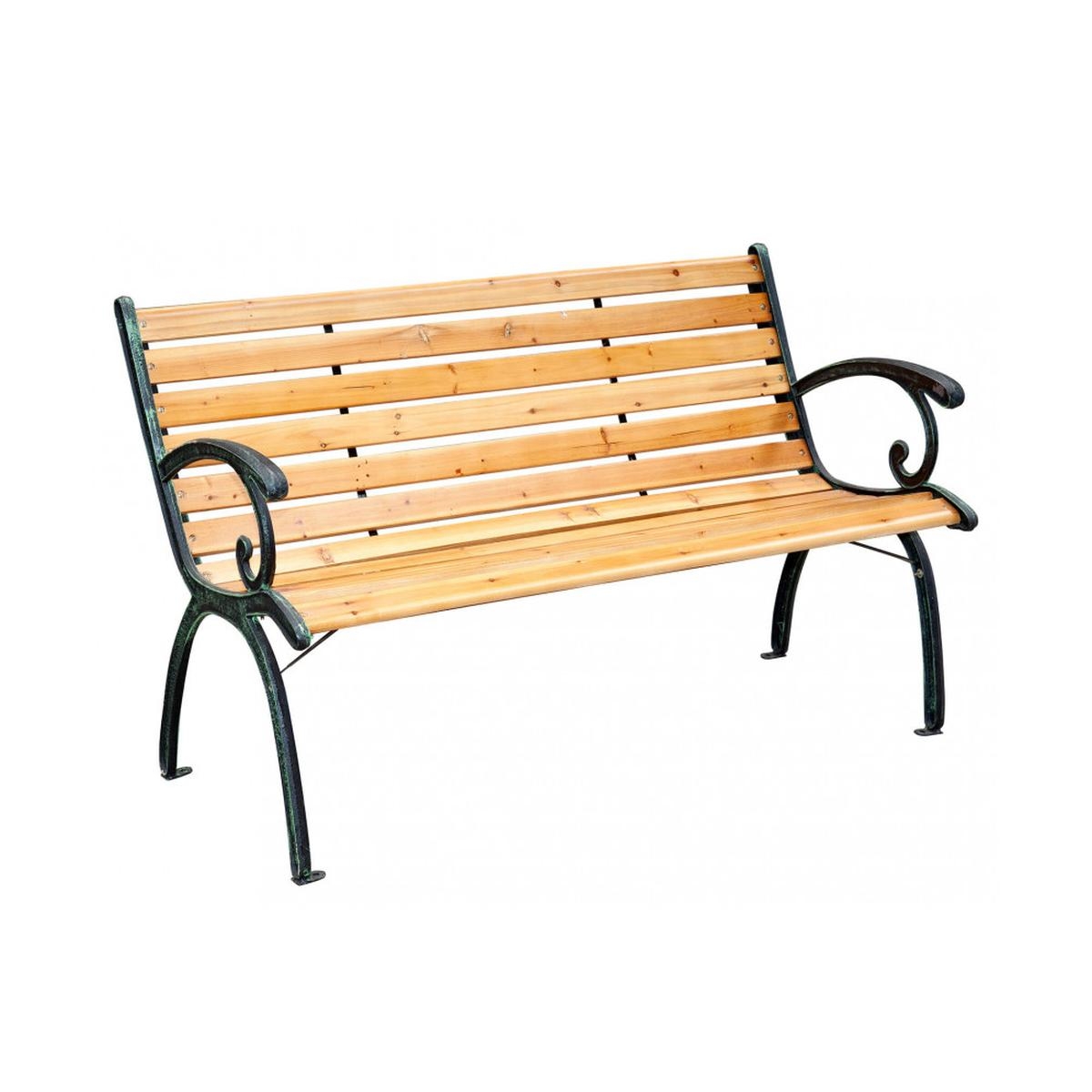 Real Wooden and Cast Iron 2-Seater Garden Bench