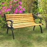 Real Wooden and Cast Iron 2-Seater Garden Bench On Sale