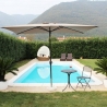White Garden Umbrella 2x3m in Polyester Poly On Sale