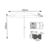 White Garden Umbrella 2x3m in Polyester Poly Discounts