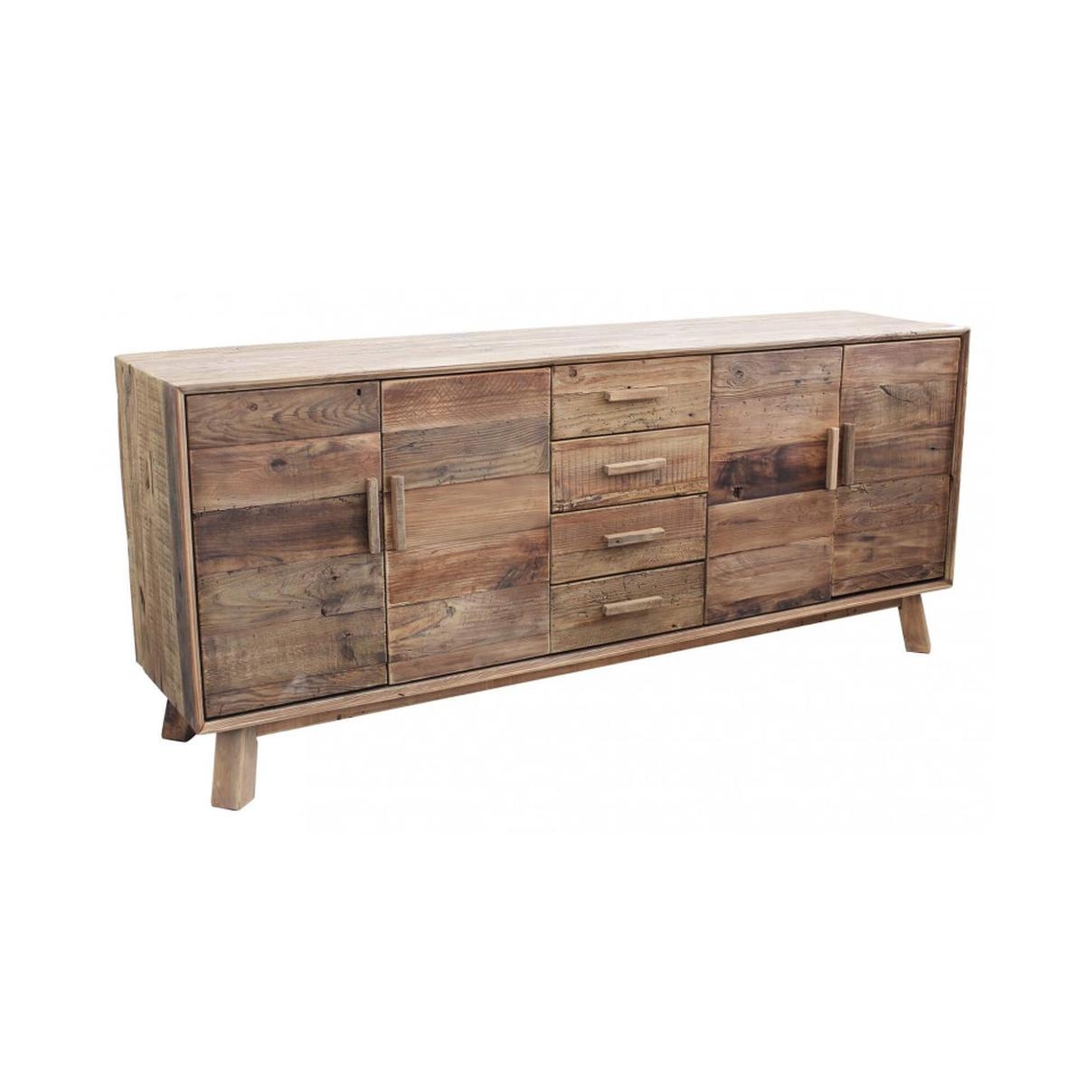 Reclaimed Pine Wood Sideboard with 4 Drawers, Heron