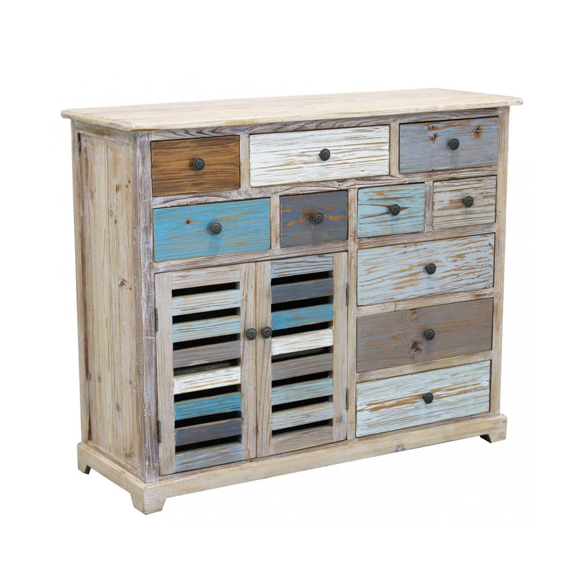 Shabby Chic Multicolor Wooden Sideboard Greg
