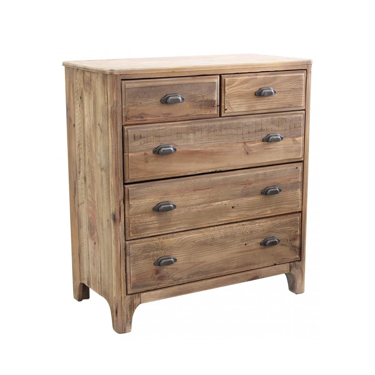 Farley 5-Drawer Natural Wood Dresser for Bedroom