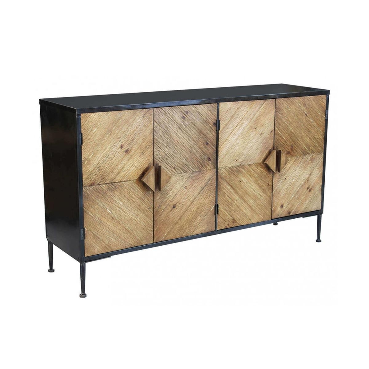 Derek Industrial Style Wood and Metal Sideboard