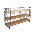 Abner Industrial Style 3-Shelf Mobile Bookcase with Wheels Promotion