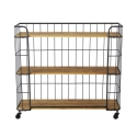 Alban Industrial Style Bookshelf with Wheels On Sale