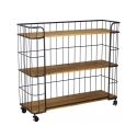 Alban Industrial Style Bookshelf with Wheels Promotion