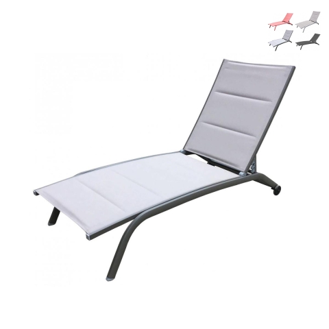 Itaca Stackable Aluminum Garden Lounger with Wheels Promotion