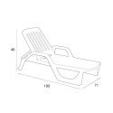 White Polypropylene Garden Sun Lounger with Wheels Zanzibar Discounts