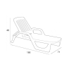 White Polypropylene Garden Sun Lounger with Wheels Zanzibar Discounts