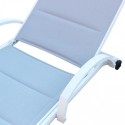 White Stackable Garden Lounger with Wheels Malaga Offers