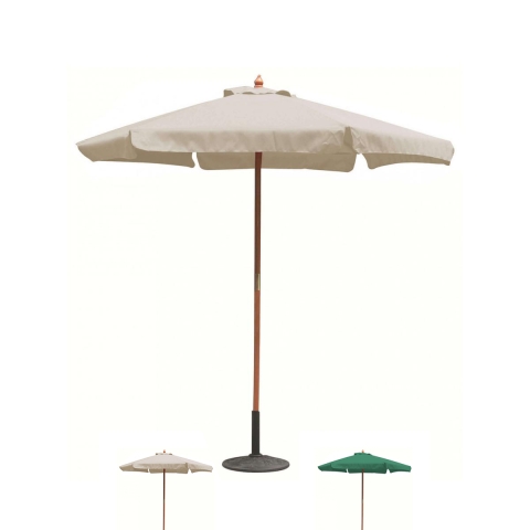 Fantasy Wooden Outdoor Garden Umbrella, Round Ø2.5m, Central Pole Promotion