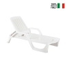 White Polypropylene Garden Sun Lounger with Wheels Zanzibar Offers