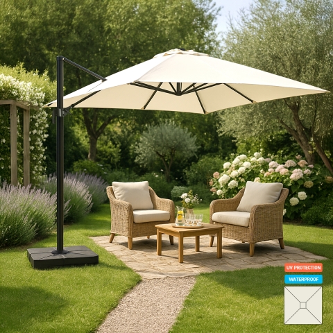 Garden Cantilever Parasol with Fully Adjustable Shade Square 3x3 Canopy Vienna Promotion