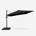 Adjustable garden umbrella in aluminium with side arm 3x3 Vienna Noir Measures