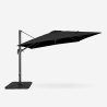 Adjustable garden umbrella in aluminium with side arm 3x3 Vienna Noir Measures