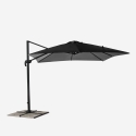 Garden adjustable side arm umbrella in aluminum 3x3m Paradise Noir Choice Of