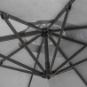 Garden adjustable side arm umbrella in aluminum 3x3m Paradise Noir 
