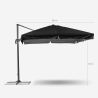 Garden adjustable side arm umbrella in aluminum 3x3m Paradise Noir 