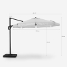 Boracay Offset Cantilever Patio Umbrella 3x3m with Side Pole 