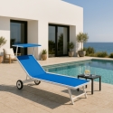Set of 2 Alabama Beach & Patio Sun Loungers With Built-in Wheels
