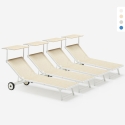 Set of 4 Alabama Beach & Patio Sun Loungers With Built-in Wheels Promotion