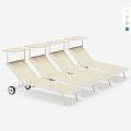Set of 4 Alabama Beach & Patio Sun Loungers With Built-in Wheels Promotion