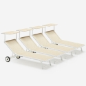 Set of 4 Alabama Beach & Patio Sun Loungers With Built-in Wheels 