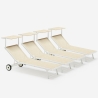 Set of 4 Alabama Beach & Patio Sun Loungers With Built-in Wheels 