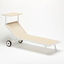 Set of 4 Alabama Beach & Patio Sun Loungers With Built-in Wheels 