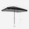 3x2m rectangular aluminium garden central arm umbrella Eden Noir Characteristics