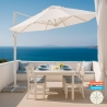 Garden adjustable side arm umbrella in aluminum 3x3m Paradise White Promotion