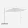 Garden adjustable side arm umbrella in aluminum 3x3m Paradise White Buy