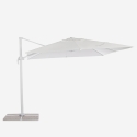 Garden adjustable side arm umbrella in aluminum 3x3m Paradise White Catalog