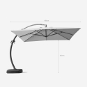 Large Free Arm Square Parasol 3.5 mt Aluminium Anti UV Copenhagen 