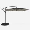 Octagonal Garden side arm umbrella 3 metres in aluminium for bar hotel Fan Noir Measures