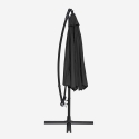 Octagonal Garden side arm umbrella 3 metres in aluminium for bar hotel Fan Noir Price