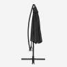 Octagonal Garden side arm umbrella 3 metres in aluminium for bar hotel Fan Noir Price