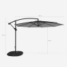 Octagonal Garden side arm umbrella 3 metres in aluminium for bar hotel Fan Noir Buy