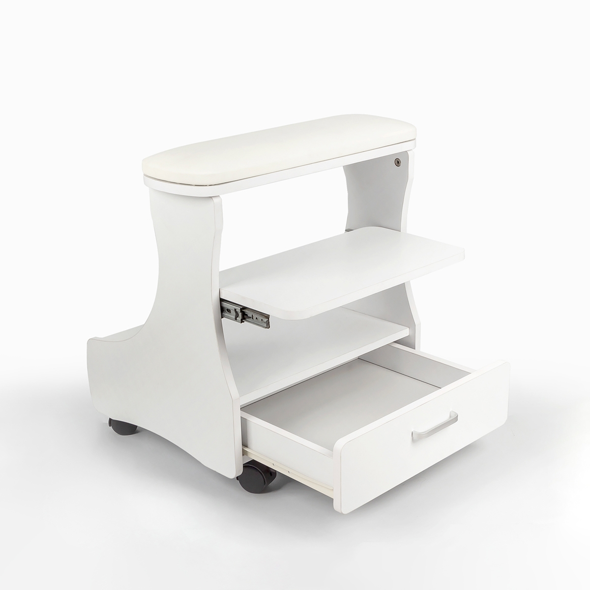 Pedicure Footrest with Cushion, Drawer, and 4 Wheels Kaekoon Promotion