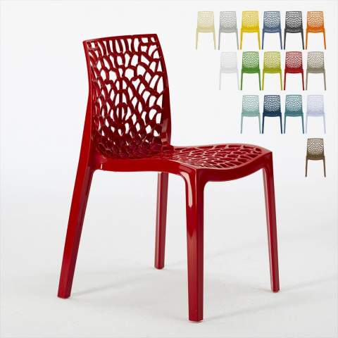 Set of 22 Gruvyer Grand Soleil Stackable Chairs For Bars and Restaurants made of Polypropylene