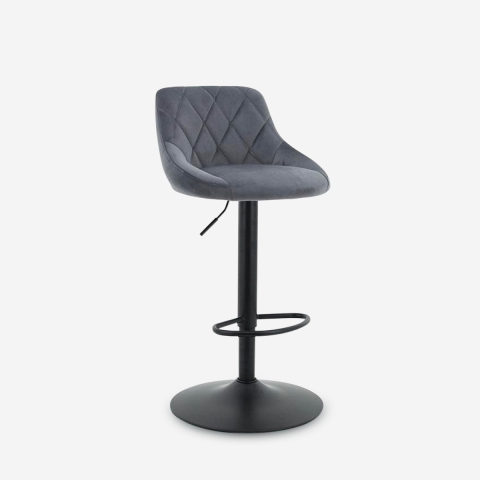 Nox Quilted Velvet Adjustable Swivel Bar Stool with Footrest for Kitchen Promotion