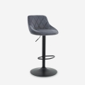 Nox Quilted Velvet Adjustable Swivel Bar Stool with Footrest for Kitchen Promotion