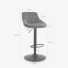 Nox Quilted Velvet Adjustable Swivel Bar Stool with Footrest for Kitchen Cost
